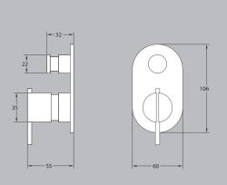 Waterevolution S22 inbouw douchekraan met omsteller chroom T43201